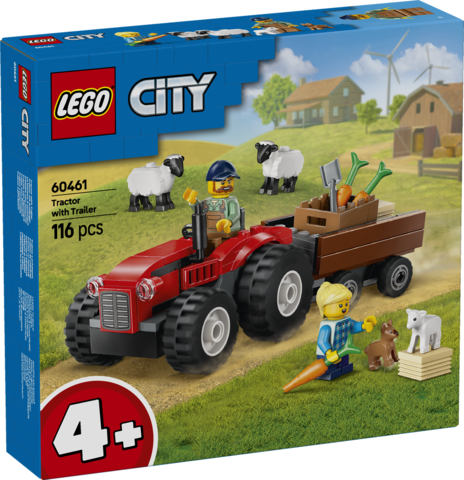 Lego 60461 röd jordbrukstraktor med släp