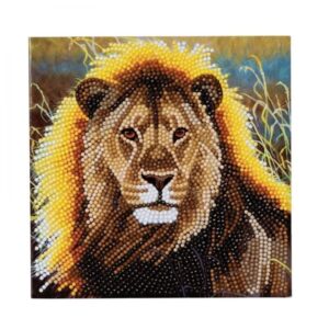Crystal card kit 18x18cm resting lion